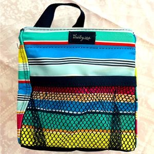 Mini carry all cube in preppy pop stripes.